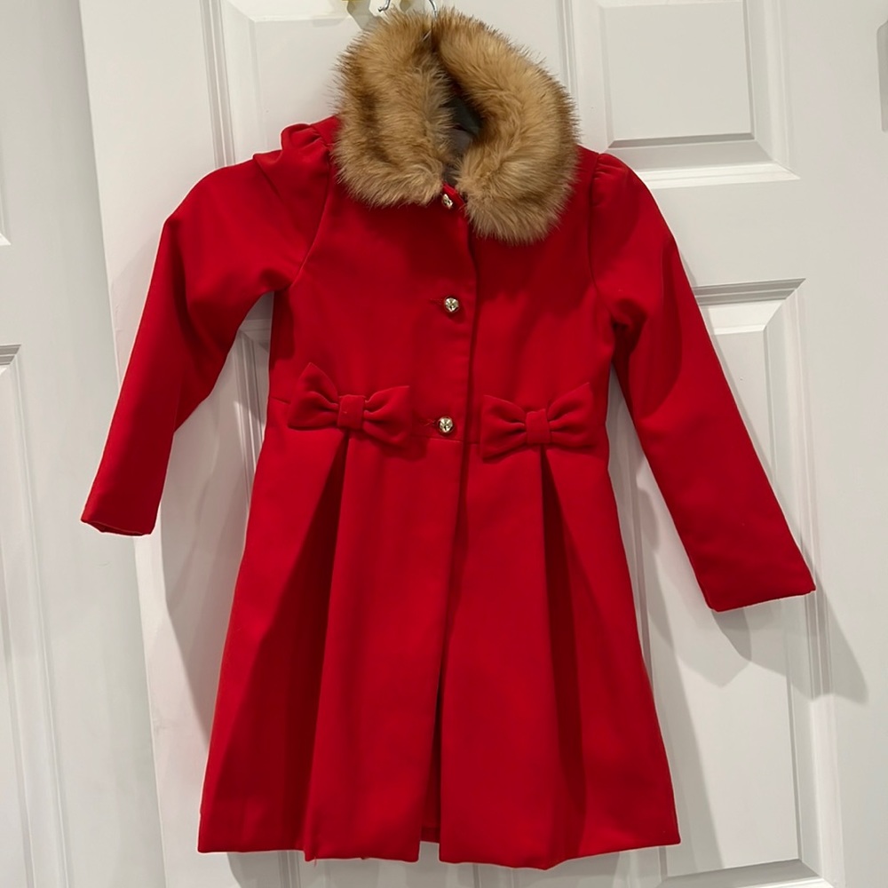 Janie and Jack red winter coat, size 5/6